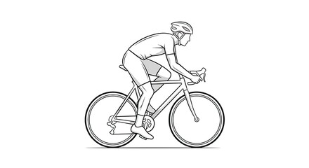 Obraz premium Line art illustration of a cyclist riding a road bike