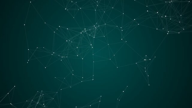 Abstract Digital Network Connection Background With Glowing Nodes And 