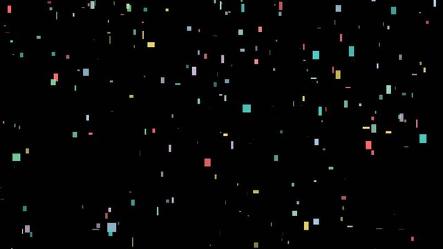 Colorful Confetti Falling Particles Against A Black Background