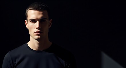 Obraz premium Low key lighting portrait of young man