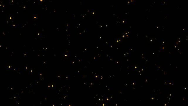Floating Gold Glitter Particles On A Black Background Overlay Effect
