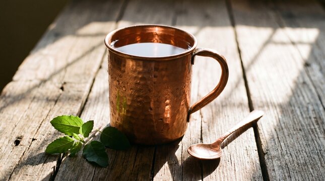 Fresh Water in Traditional Copper Cup Ayurvedic Routine