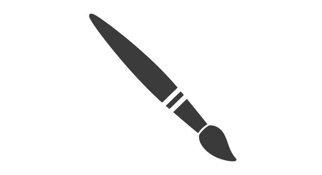 Paintbrush, vector paint brush, black artistic tool, graphic design element, illustration supply