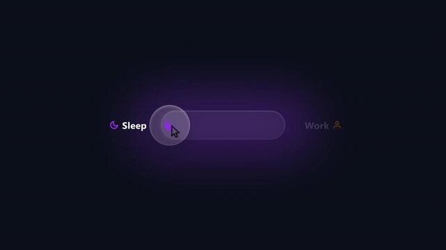 Interactive Toggle Switch Animation For Sleep And Work Mode Selection