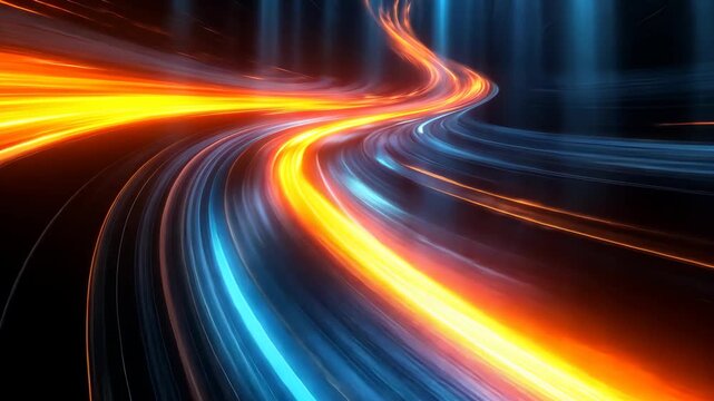 Abstract Speed Lines in Blue and Orange