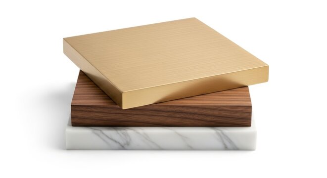 stacked luxury leather samples in neutral tones minimalist display