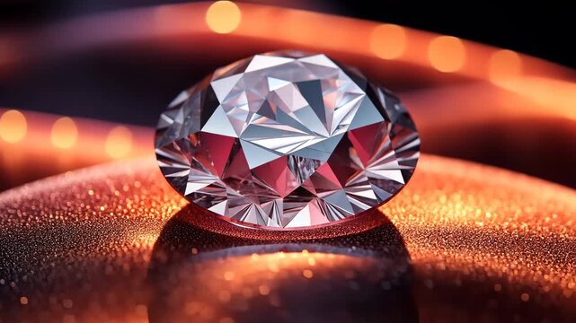 Brilliant Diamond with Sparkling Background