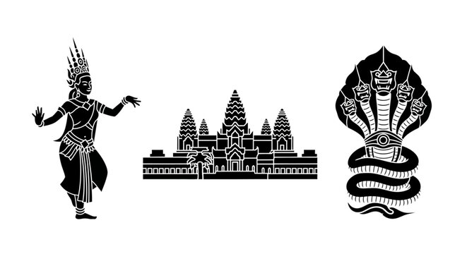 Cambodian Culture: Angkor Wat, Apsara Dancer, Naga Serpent Icon