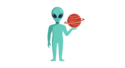 Alien holding a planet, extraterrestrial life, space exploration concept © Ahmed
