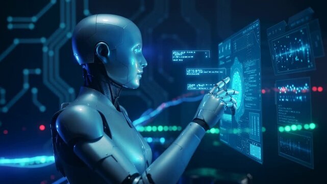 Humanoid AI Robot Using Digital Data Analytics Interface
