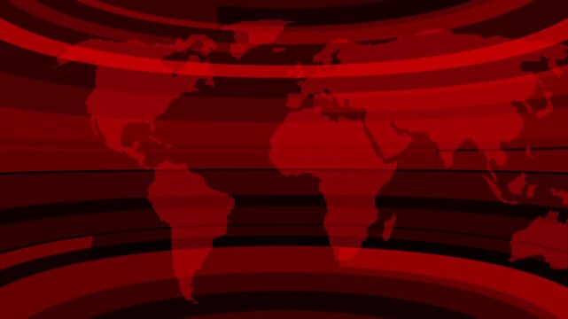 Breaking News Template intro for TV broadcast news show program with 3D breaking news text and badge, against global spinning earth cyber and futuristic style. virtual news studio screen background