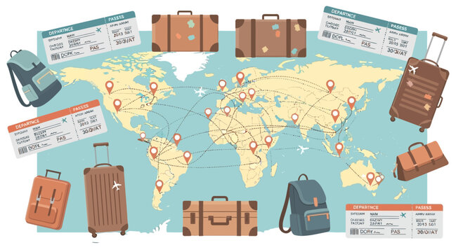 Variety of luggage and travel bags.