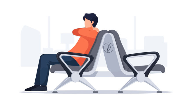 Man sitting on a chair alone.