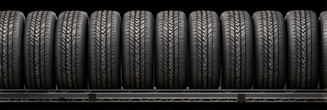 Stack of black car tires.