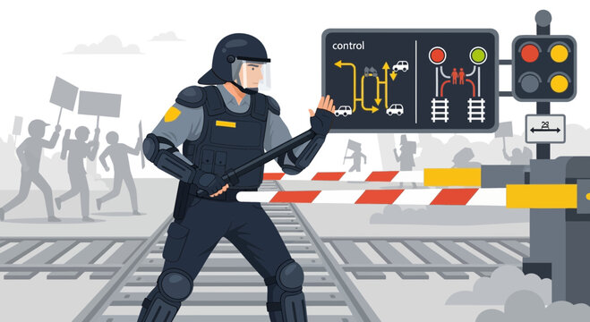 Police Officer in Black Uniform.