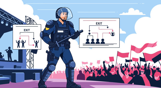 Riot police officer in full gear 2.