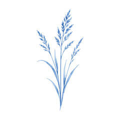 Obraz premium Blue stem grass watercolor grass logo symbol 