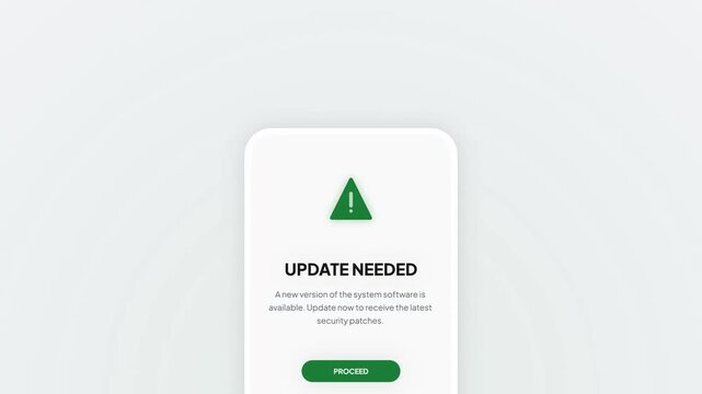 A digital concept of a mobile device displaying an urgent system update notification, indicating the necessity for software maintenance and improvement