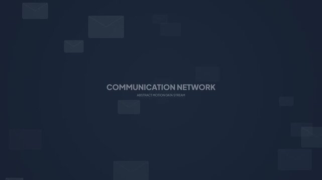 Communication Network Abstract Motion Data Stream Background with Floating Email Icons for Digital Connectivity