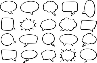 Fototapeta premium Various speech and thought bubbles collection.