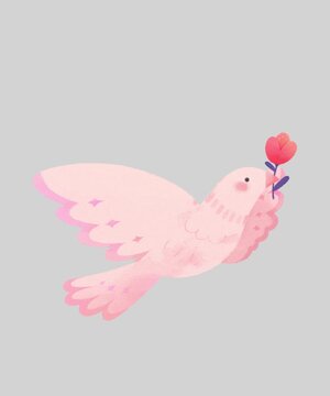dove with flower
