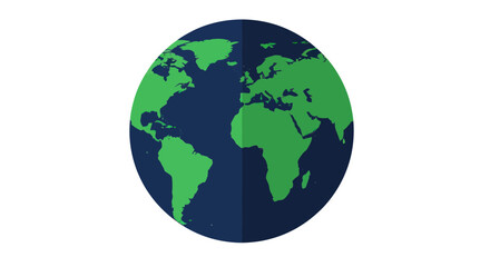 Fototapeta premium Stylized Earth Globe, World Map, Continents, Global Connection, White Background