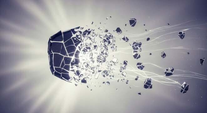 Shattered Black Fragment Explosion.