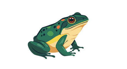 Fototapeta premium Green Spotted Frog Illustration Isolated on White Background