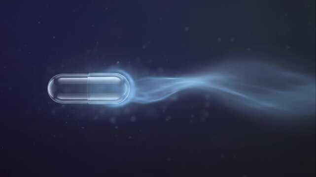 INTERFERON Capsule in Motion A Cinematic Depiction of Targeted Molecular Delivery and Scientific Advancement for Health