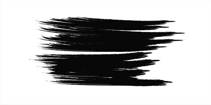  Brush stroke with spray texture vector grunge. painted by brush black ink brush strokes frame. Black ink background. Abstract grunge paint brush stroke set.