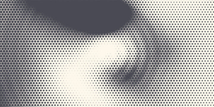 Hexagon Shapes Vector Abstract Geometric Technology Retrowave Sci-Fi Texture Isolated on Light Background. Halftone Hex Retro Simple Pattern. Eps10