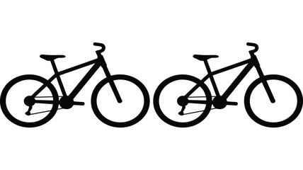 Fototapeta premium Bicycle Silhouette Side View Icon Set Minimal Cycling Illustration Collection 