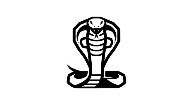 Black cobra snake logo icon.