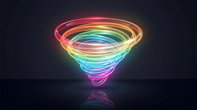 vibrant neon soundwave tunnel effect for music festival and tech promotions