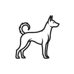 Fototapeta premium Stylized thick line drawing of a standing dog illustration graphic with domestic