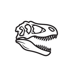 Detailed dinosaur t-rex skull silhouette icon outline graphic with dinosaur © Mst Rahema Begum
