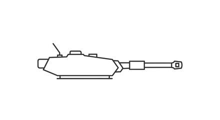 Minimalist Tank Turret Line Drawing Vector Art © Zeyi