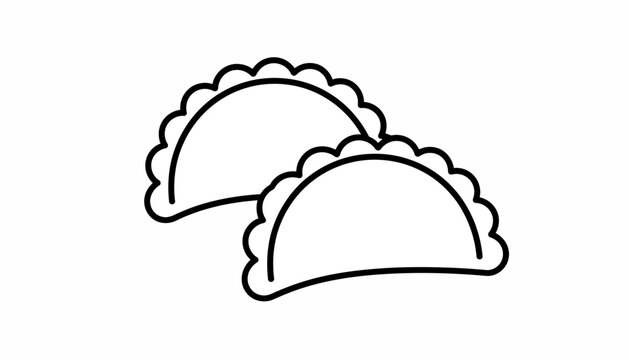 Taco icons, Mexican food symbols, black line art, vector illustrations, restaurant menu elements