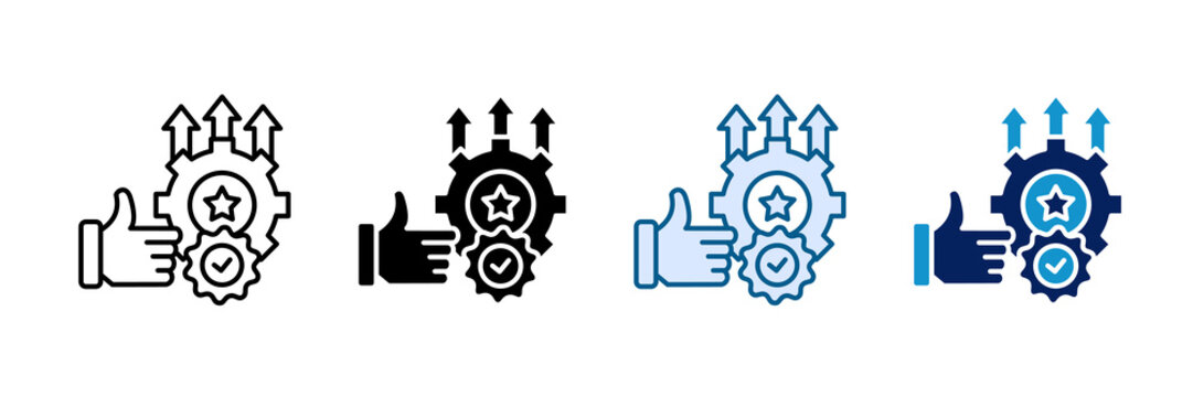 Operational Excellence Icon Set Multiple Style Collection