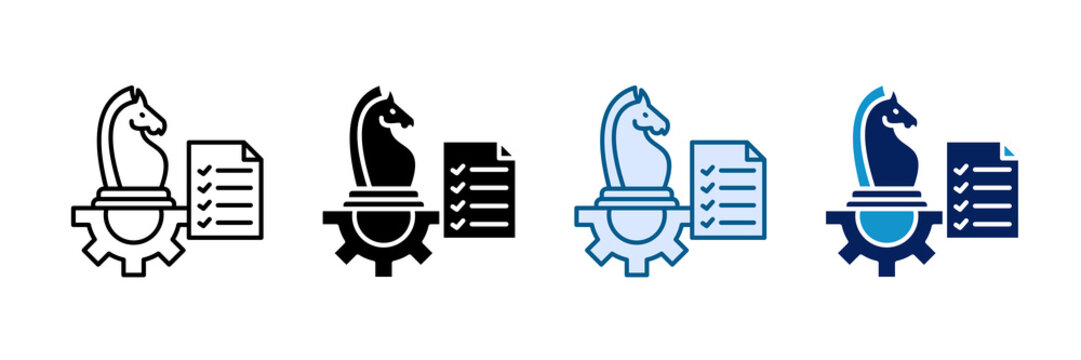 Management Strategy Icon Set Multiple Style Collection
