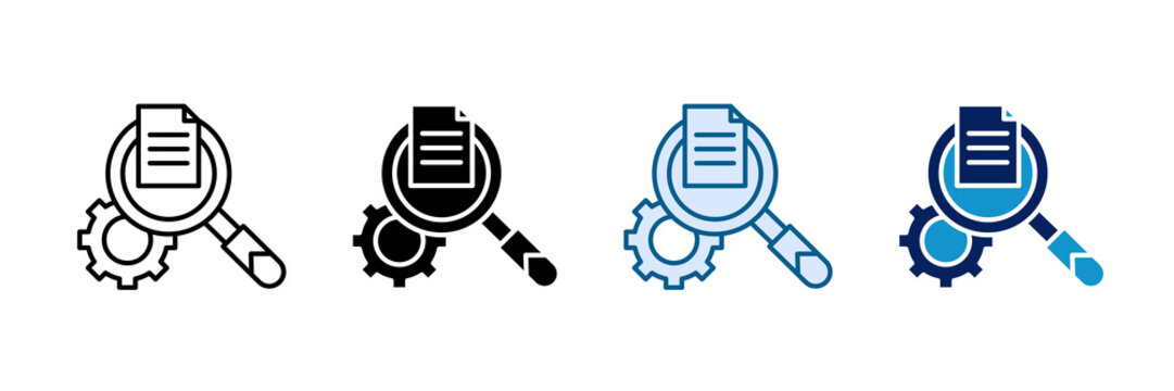 Audit Process Icon Set Multiple Style Collection