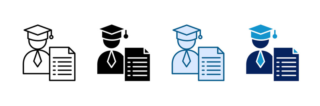 Academic Record Icon Set Multiple Style Collection