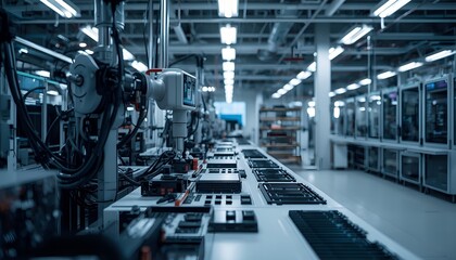 Fototapeta premium Smart Factory Electronics Assembly System