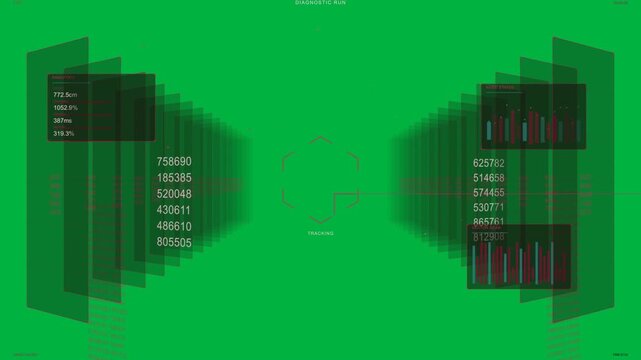 HUD starting LOCKING, probing right, shifting panels, animating bars, monitoring on transparent bg