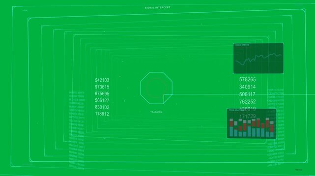 Signal starting HUD locking octagon target while data updating for monitoring on transparent canvas