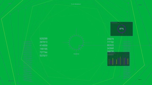 Lock signal starting HUD reticle rotating in spiral while data updating for scan on transparent BG