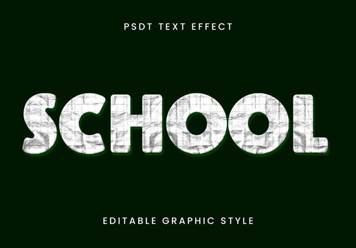 Crumpled Grid Paper Text Effect