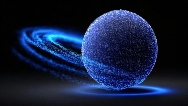 Celestial Orb: An ethereal blue sphere, surrounded by swirling energy, floats serenely against a dark background, evoking a sense of cosmic mystery and wonder.