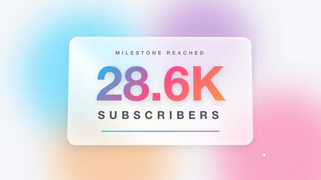 Milestone Reached 30k Subscribers Celebration Animation