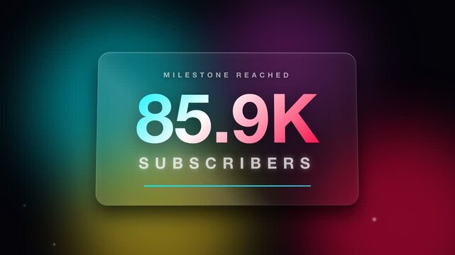 Milestone Reached 90k Subscribers Animated Graphic